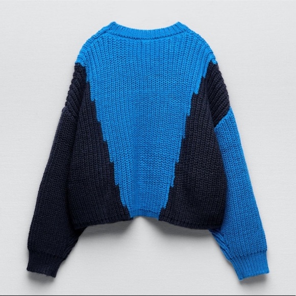 ZARA COLOR-BLOCK KNIT OVERSIZED SWEATER | SIZES: S, L | NWT - Picture 3 of 9
